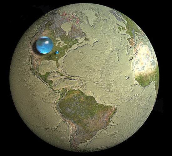 Monde - volume d'eau sur Terre