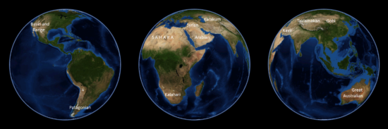 Monde - Déserts (satellite)
