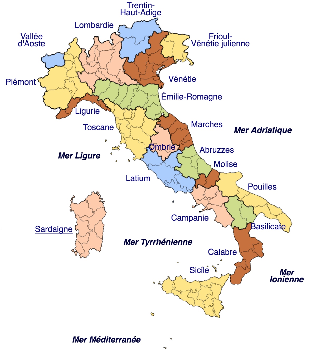 italie régions carte – carte d’italie par région – Schleun