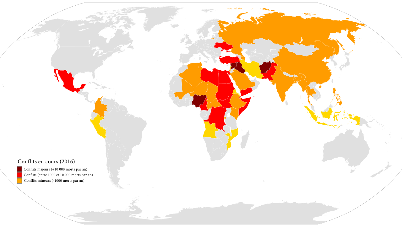 Monde - conflits en cours (2016)