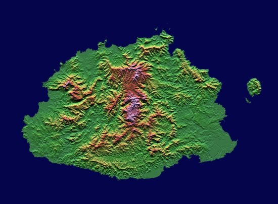 Fidji - Viti Levu : topographique