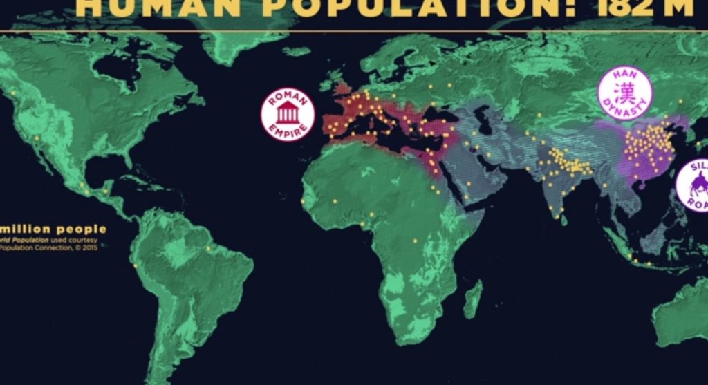 Monde - Évolution de la population mondiale dans l'histoire