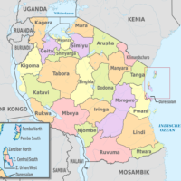 Tanzanie – régions administratives