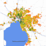 Melbourne – évolution de la densité de population (1986-2011)