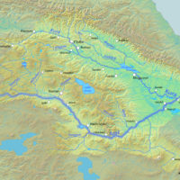 Caucase – Fleuves Araxe et Koura : bassin hydrographique