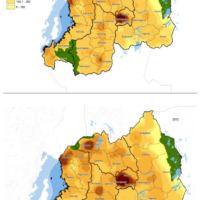 Rwanda – densité (évolution 2002-2012)