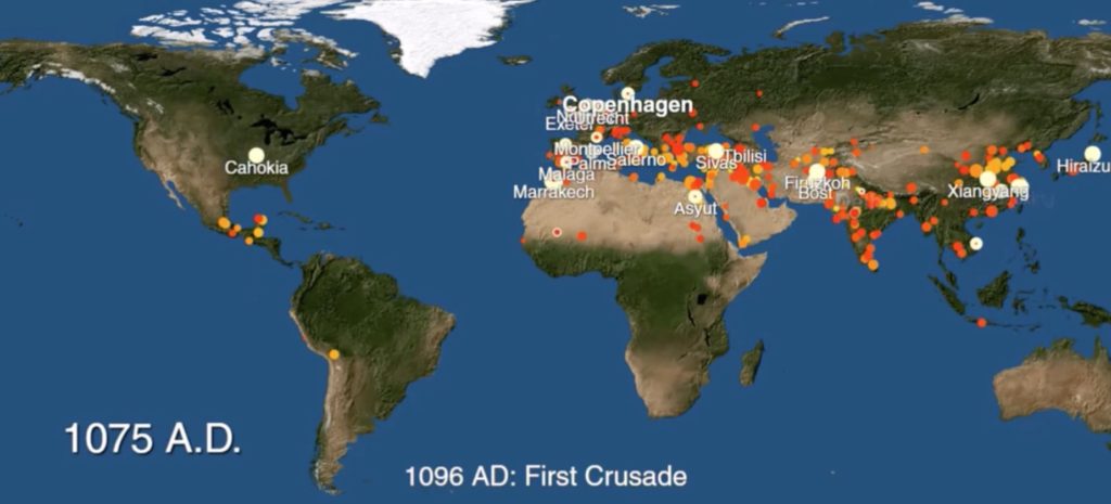 Monde - Histoire de l'urbanisation de -3700 à 2000