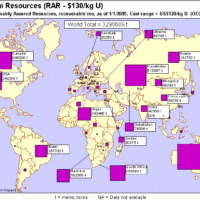 Monde – Uranium, ressources (2006)
