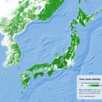 Japon – Corées : couvert forestier