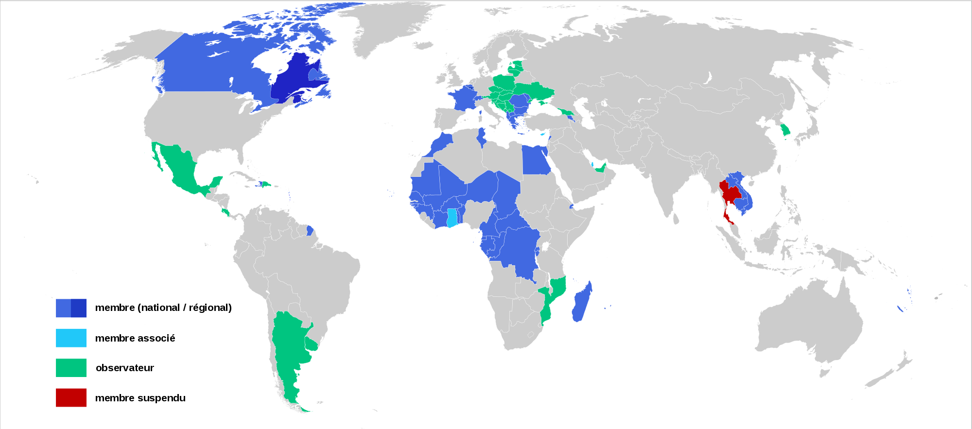 Monde – Francophonie : États membres – PopulationData.net
