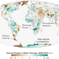 Monde – Changements dans l’eau douce (2002-2016)