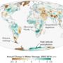 Monde – Changements dans l’eau douce (2002-2016)