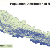 Népal – distribution de la population (2001)