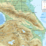 Caucase – topographique géopolitique