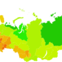 Russie – densité des régions (2017)