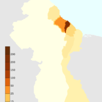 Guyana – densité (2005)