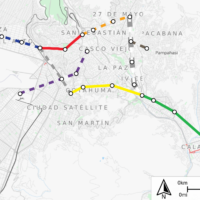 La Paz – plan des lignes téléphériques