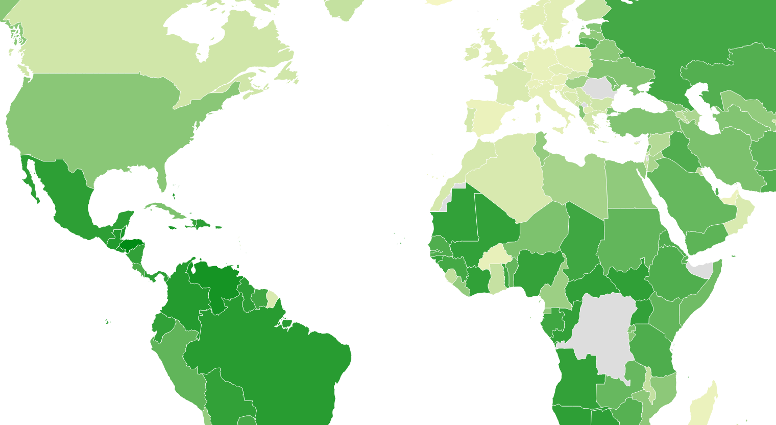 Monde - taux homicides 2013