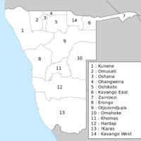 Namibie – régions