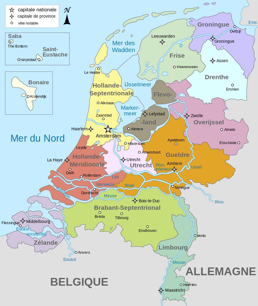 Pays Bas Provinces Carte Populationdatanet