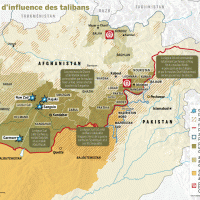 Afghanistan – zones d’influence des Talibans