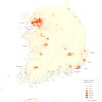 Corée du Sud – densité (2012)