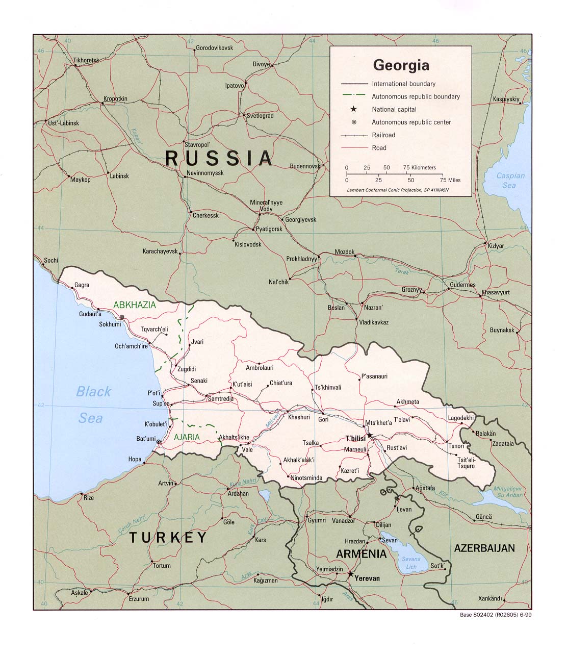 Géorgie • Carte • PopulationData.net