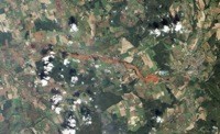 Hongrie : image satellite de la coulée de boues toxiques