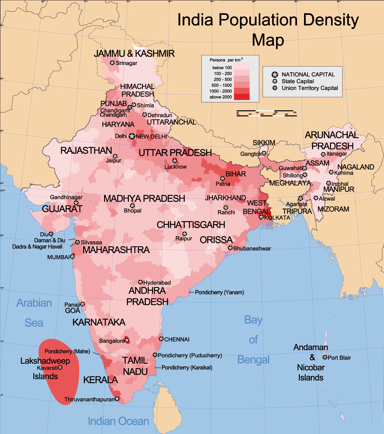  Inde  densit  2011  Carte   PopulationData net