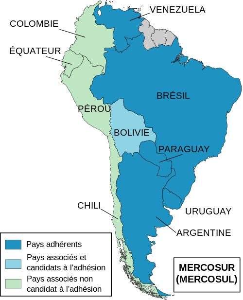 Mercosur états Membres Carte Populationdatanet