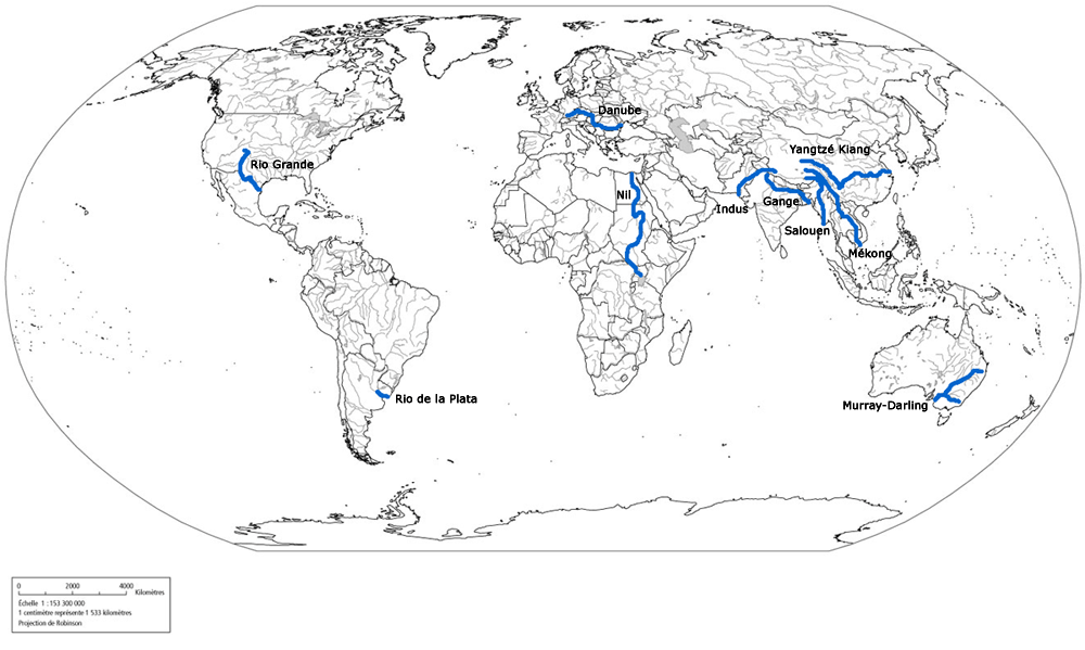 carte des fleuves dans le monde en 2019