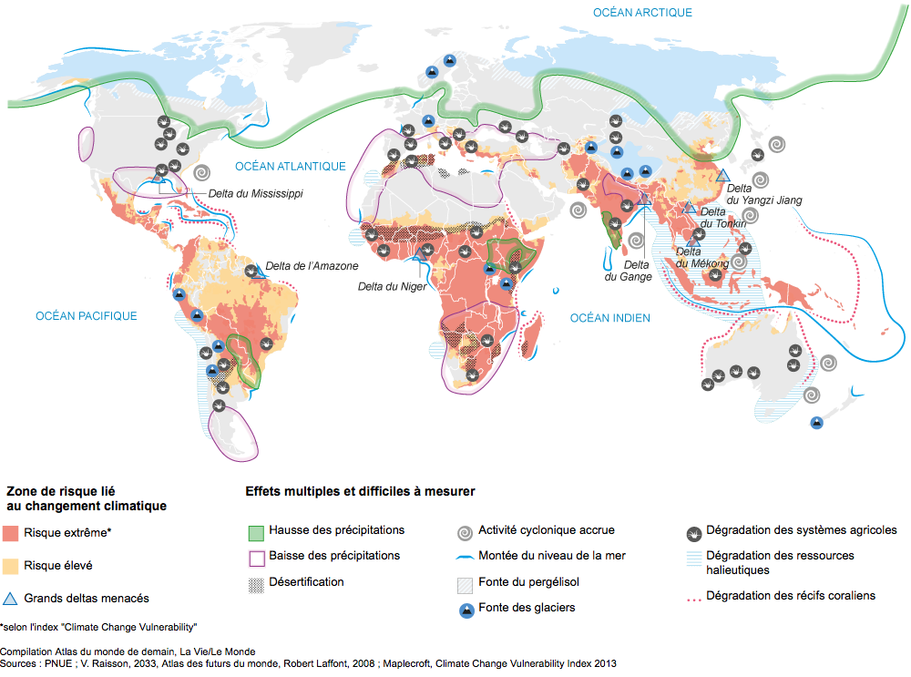 Monde Risques Climatiques Carte Populationdatanet