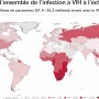 Monde – Sida : prévalence du VIH en 2009
