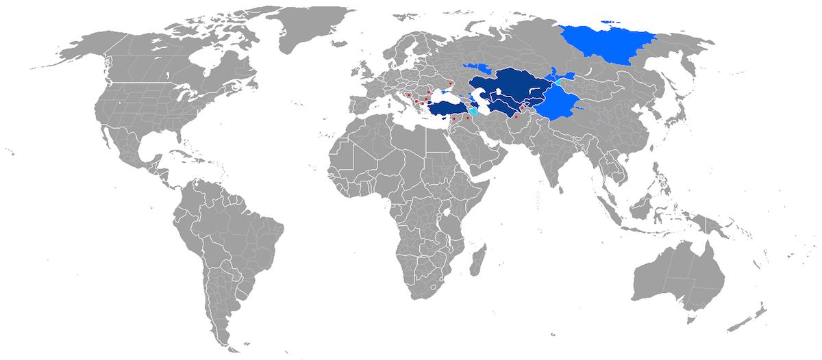 Monde Turc Langue Carte Populationdatanet