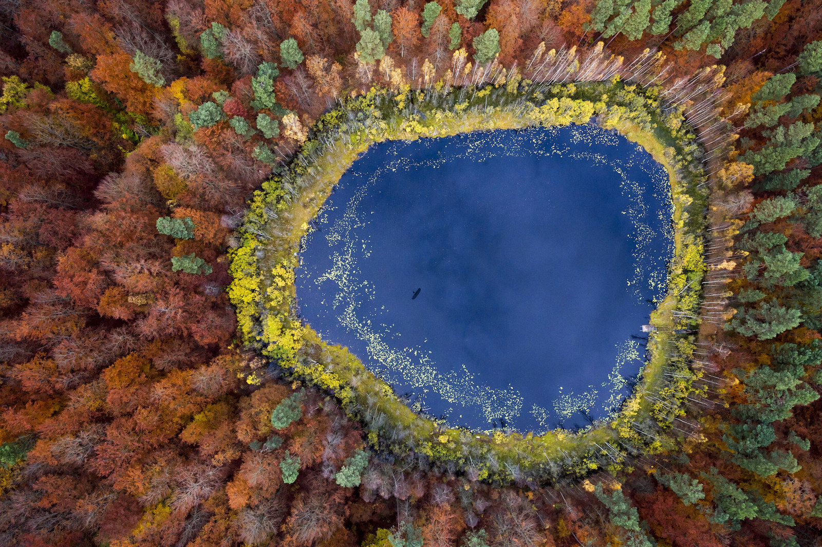 Pologne - Lac en automne, Poméranie